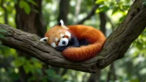 What Are the Typical Resting Behaviors of a Red Panda